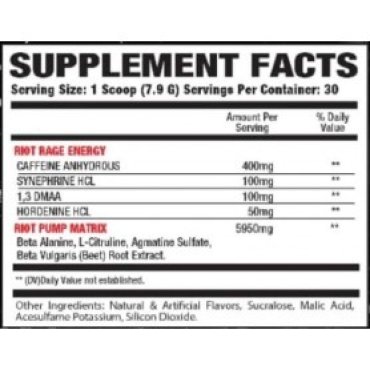 Muscle Metabolix Riot Punch Pure Insanity DMAA Muscle Metabolix